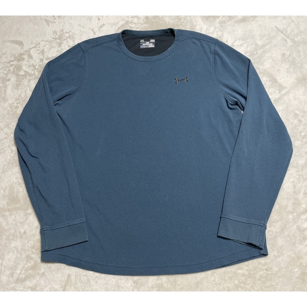 Under Armour Thermal Sweatshirt Men's Large Loose Blue Long Sleeve ColdGear